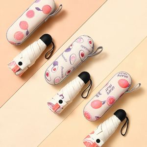 Paraguas Plegable de Bolsillo Compacto con Protección Solar UV, Diseño Moderno de Cinco Pliegues con Estampado Completo para Viajes - Product Image 3