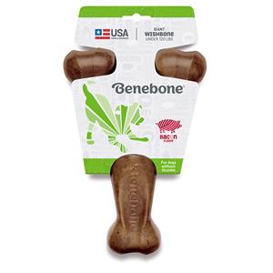 Benebone Wishbone dayanıklı gıda sınıfı köpek çiğnemek naylon kemik oyuncak agresif Chewers için gerçek Bacon tavuk sığır fıstık ahşap lezzet