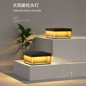 Lampe solaire LED à pilier, étanche, en acier inoxydable, pour mur extérieur, jardin, portail, cour, villa - Product Image 4