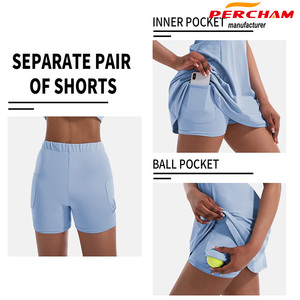 कस्टम डिजाइन स्लिम फिट स्पोर्टी स्कर्ट महिला पैडल कपड़े और आकार की कसरत टेनिस पोशाक के साथ - Product Image 6