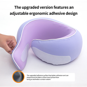 Almohada de Viaje Ecológica en Forma de U WANDER PLUS, 100% Poliéster, para Avión/Auto/Tren/Oficina, para Adultos, Color Morado - Product Image 1