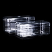 Boîte en plastique PET transparente recyclable avec logo personnalisé, boîte d'emballage rectangulaire pour gâteaux et pâtisseries