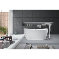 Baignoire de massage à jets ronde autoportante moderne avec robinet et accoudoir, taille personnalisée, résistante à la moisissure, hygiénique, pour salle de bain, salle humide, maison