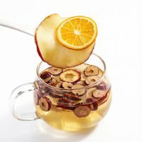 Sachets de thé mélangé OEM aux pommes séchées, hawthorn, oranges, poria et dattes rouges – Sachets individuels transparents pour la digestion et la santé