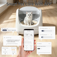 Bac à litière pour chat automatique intelligent à design écologique avec surveillance intelligente, grande capacité et nettoyage automatique pour chats de type ouvert