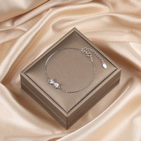 Bracelet minimaliste mignon APB08 RINNTIN plaqué or, bijoux de mode pour femmes, argent sterling 925, zircone cubique 5A, bracelet nœud.