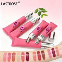 Baume à lèvres brillant de haute qualité 15 ml avec applicateur métallique, hydratant, effet gloss, beurre à lèvres teinté, tube souple, saveur fruitée, huile à lèvres
