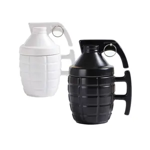 Bán Hàng Nóng Mới Lạ 3D Ly Gốm Hand Grenade Mug Bomb Mugs Gốm Đen Cho Cà Phê