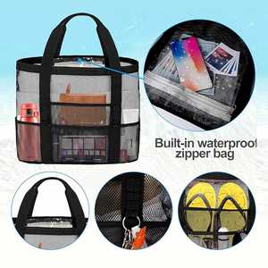 Bolsa de Playa de Malla de Gran Capacidad, Plegable, para Accesorios de Piscina, Bolsa de Transporte para Mujer - Product Image 4