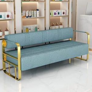 Chaises d'attente de style moderne Kelly, design simple, tissu doux, meubles en acier inoxydable modernes, meubles de maison, canapé de salon - Product Image 4