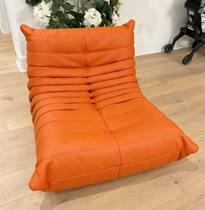 Poltrona Sacco Arancione ad Alta Densità Impermeabile per Adulti e Adolescenti, Stile Francese per Uso Accanto al Caminetto o sul Divano - Product Image 3