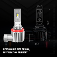 Phare Led Auto V10PS H11 9005 9006 9012 Taille halogène haute Performance avec faisceau 4000LM 360 degrés pour feux LED de Moto de voiture