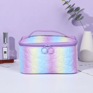Nuevo Set de Bolsas de Maquillaje en Forma de Corazón, Bolsa de Aseo con Degradado de Color, Estuches Cosméticos Personalizados con Logotipo - Product Image 2