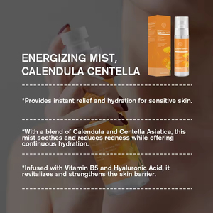 Brume faciale hydratante apaisante à la calendula et à la centella, énergisante, pour peaux sensibles - Product Image 6