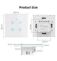 Interruptor de Luz Táctil Inteligente Zigbee OCY 1234 Gang EU, 10A, Control de 2 Vías, Función de Compartir Dispositivos y Temporizador, Interruptor de Pared Inteligente