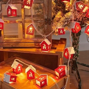 Giáng sinh bằng gỗ nhỏ nhà LED Dây đèn không thấm nước bầu không khí trang trí ánh sáng cho trong nhà - Product Image 3