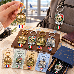 Llaveros Metálicos Personalizados con Bandera de País y Relieve Esmaltado para Recuerdos de Viaje OEM ODM - Product Image 2