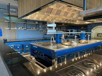 Cuisinière de luxe YMD pour villa, avec four à induction intelligent double combustible, plaque de cuisson plate en acier inoxydable, 96 kW, hauteur réglable