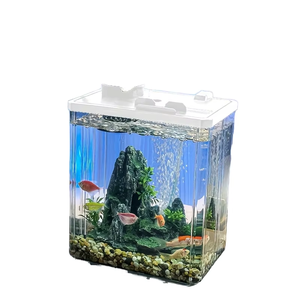 Mini Desktop rettangolare novizio acquario nuovo auto-circolante piccolo acquario eco-friendly ornamento di plastica per Desktop accessori - Product Image 1