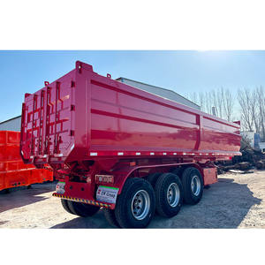 Semi-remorque benne basculante en U pour le transport du charbon, 3 essieux, 60 tonnes, 30 mètres cubes, benne arrière en U, prix - Product Image 4