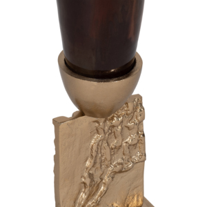 Vaso alto in vetro scultoreo, complemento d'arredo contemporaneo per soggiorno, ufficio, decorazione per la casa, vaso decorativo per fiori - Product Image 4