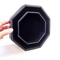 Plateau à dés octogonal en cuir PU transfrontalier, plateau de rangement rectangulaire de bureau, conception silencieuse pour l'échecs, les cartes et les divertissements