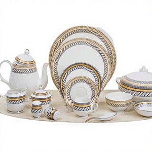 Nuevo Juego de Vajilla de Porcelana de Hueso de China, Ecológico, Pintado a Mano, Reutilizable, Apto para Horno y Lavavajillas, a Prueba de Fugas - Product Image 1