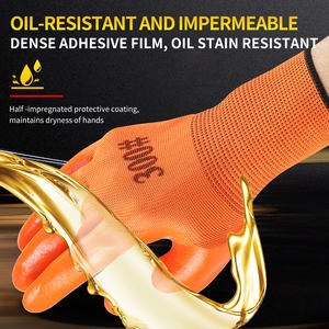 Guantes <span class=keywords><strong>de</strong></span> Trabajo <span class=keywords><strong>de</strong></span> PVC Reforzados con Goma, Guantes <span class=keywords><strong>de</strong></span> Nailon con Forro Polar Cálidos y Resistentes al Desgaste - Product Image 2