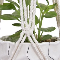 Panier porte-plantes d'intérieur, décoration de jardin, support suspendu, porte-plantes en coton fait main
