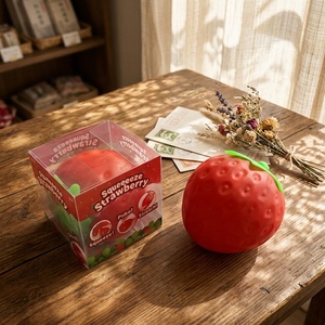 Hot-selling Oversized Strawberry Squishy Stress Ball Realistic Food-themed Stress-relief Squeeze Toy Perfect Gift Box - Product Image 5