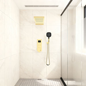 Ensemble de <span class=keywords><strong>douche</strong></span> thermostatique STOTS Soft Jet Massage <span class=keywords><strong>en</strong></span> laiton poli, encastré mural, pour salle de bain d'hôtel - Product Image 1