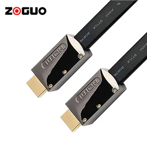 Kabel Ultra HD kecepatan tinggi Zinc Alloy, konektor berlapis emas 24K kabel Flat HDMI terbaru mendukung 4K HDR ARC 3D untuk komputer PS4 XBox