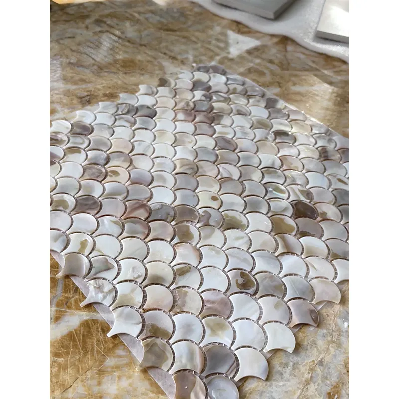 YD STONE Colorful Pearl Shell Wall Tiles Home Decorative Waterproof Backsplash Shell Mosaics Tile