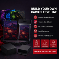 Protège-cartes TCG personnalisés 66x92mm brillants imprimés, 100 pièces par paquet, dos noir en PP, vente en gros OEM