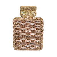 Sac de soirée élégant en forme de flacon de parfum pour femme, orné de strass étincelants, pochette de mariée pour mariage