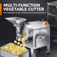 Machine à couper les légumes multifonctionnelle en acier inoxydable, trancheuse et hachoir pour légumes racines, pour trancher, déchiqueter et couper en dés