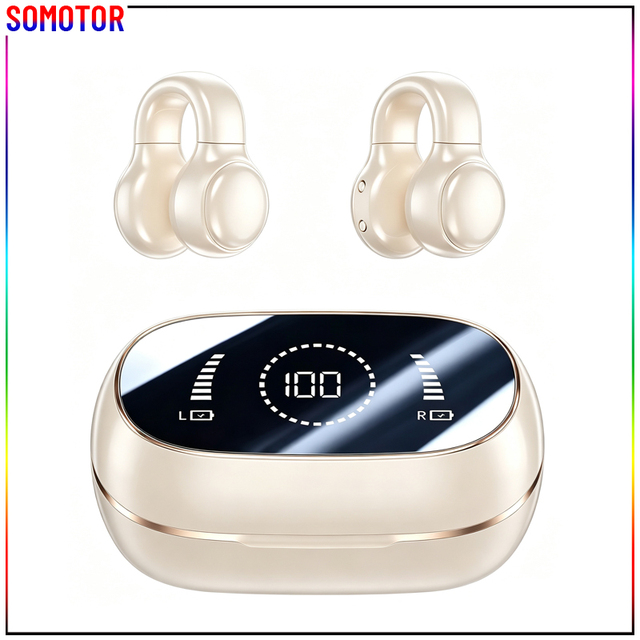 Wholesale Digital Display Earbuds for Jogging Sports Bone Conduction No Pain Ear-clip Headphones