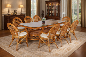 Juego de Comedor JAVA de Ratán/Mimbre, 8 Piezas, Elegante Juego de Mesa y Sillas para Hoteles, Apartamentos, Hogares Modernos, Calidad Premium y Confort - Product Image 6