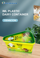 Envase de Plástico Triangular con Tapa para Margarina, Contenedor para Untar Queso, Caja para Sándwiches, Diseño Nuevo y Único con Impresión IML Personalizada