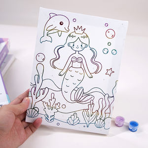 Pintura por Números DIY de Sirena Moderna, Kits de Pintura Creativa con Pinceles de Madera, Acrílicos y Óleo para Niños y Adultos - Product Image 6