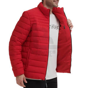 Chaqueta acolchada de hombre de alta calidad con logotipo personalizado para invierno con cuello levantado de talla grande - Product Image 4