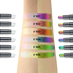 Nhãn hiệu riêng Vegan Duochrome ánh sáng lung linh Eyeshadow Stick lâu dài đôi đầu Tắc Kè Hoa Highlighter trang điểm mắt - Product Image 2