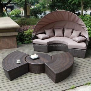 Conjunto de Jardín Moderno para Exteriores de Villa y Hotel con Toldo de Aluminio y PE Multifuncional y Tumbona - Product Image 2