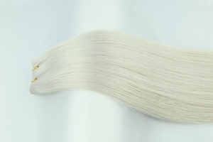 Leshine New Design Hair Extensions #1001A Silk Straight Human Hair Extensions Weft Raw Hair Hand Tied Weft - Product Image 2
