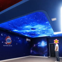 Membrana de Techo Elástica de PVC Ecológica Impresa Personalizada, Panel de Techo 3D para Discoteca