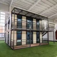 Zweistöckige 40-Fuß-20-Fuß-Luxus-Fertigvilla mit 2 Schlafzimmern, Vorgefertigtes Faltbares Erweiterbares Containerhaus, Tragbares Mobiles Tiny Home