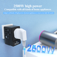 Adaptateur de voyage ignifuge Foxcan GaN 70W 3 USB-C + 2 USB-A PD avec câble pour ordinateur portable, téléphones mobiles, écouteurs et appareil photo