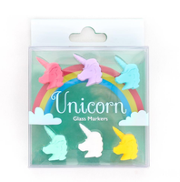 10yds — marqueurs à boire en forme de licorne, 6 pièces, étiquettes de charme pour verre de vin, pour les fêtes Bar, en Silicone