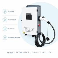 Chargeur rapide DC CCS2 40 kW commercial à double port avec partage de puissance OCPP 1.6J pour zone de service routière, hub de facturation d'énergie ISO 15118