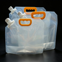 Usine personnalisé 5 litres poignée en plastique Transparent lait vin boisson debout pochette bec emballage sac de stockage d'eau